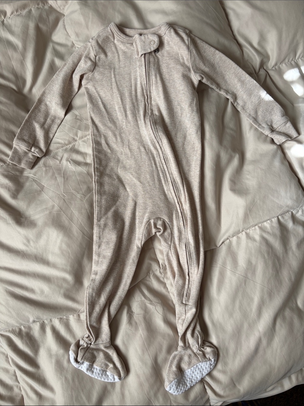 Cozy Cream Footed One-Piece Pajamas Baby 12M